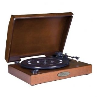 Pyle Classic Retro USB Phonograph/Turntable With Aux Input Jack (Tan)