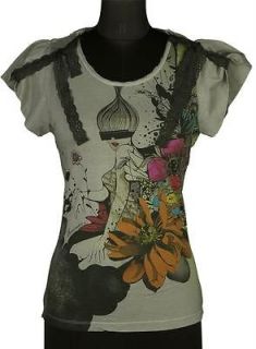 NEW $150 Fornarina Embroidered Gray Cotton Tank Tunic Top Small S 4