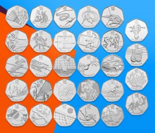 GB / UK~ LONDON OLYMPIC ~ ALL 29 AVAILABLE  ~ 2011 / 2012 ~ 50p 