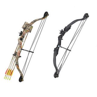 25 lbs 28 Compound Youth Archery Bow with Arrows + Quiver Black Or 