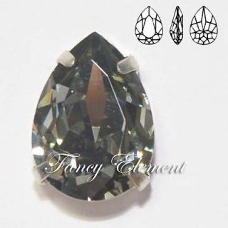 Swarovski Genuine 4320 18x13mm Black Diamond Rhinestone Crystal Fancy 