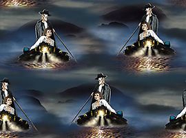 Phantom of the Opera Boats in the Night Fabric Fat Quarter