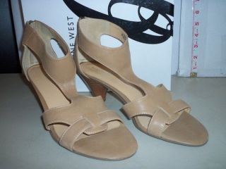 nine west new womens asprey taupe leather heels 9 5 m shoes