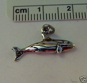 sterling silver male orca killer whale charm 