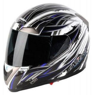 Nitro N PSI Pump Sidewinder Motorcycle Helmet Black/White/Blue   SALE 