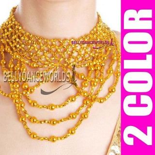 BELLY DANCE DANCING CHOKER NECKLACE COSTUME JEWELRY BOLLYWOOD PROPS 