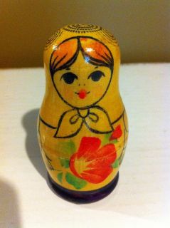 vintage 3 piece russian nesting doll made in ussr time