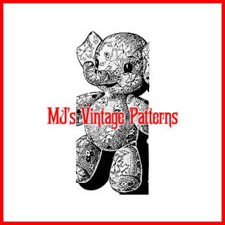 vintage stuffed elephant pattern  6 48 buy