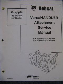 bobcat 90 inch grapple fork bucket service manual one day shipping 