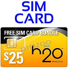 FREE H2O Wireless SIM Card 1,000 min +1,000 texts+250 MMS or 80MB only 