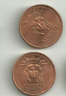 Pair of 100th centennial  Celebration tokens from 1986 fantastic 