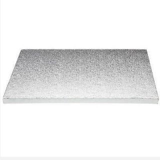 Oblong Rectangle Silver Cake Board Drum  13mm Thick  14 x 12 