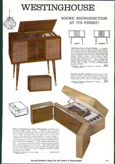1961 AD Westinghouse High Fidelity Phonograph Console Portable