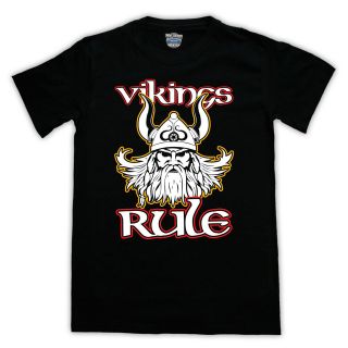   VIKINGS RULE NORSE WARRIOR GOD THOR ODIN T SHIRT ALL SIZES AND COLOURS
