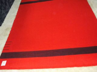 Hudson Bay Red 4 Point Blanket 100% Wool Clean Original Sewn on Tag
