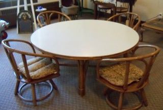   ,Rattan Family Room Table w/4 Chairs/Porch/P​atio/Game/Desi​gner