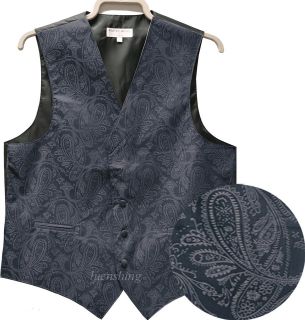 New mens tuxedo vest waistcoat only paisleys pattern prom navy XS 4XL
