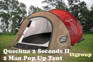   Waterproof Pop Up Camping Tent 2 Seconds II, 2 Man Double Lining (Red