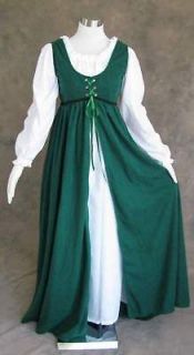 Renaissance Ren Faire Medieval Gown Dress and Chemise LOTR SCA Costume 