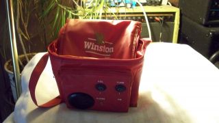 vintage winston red soft pack cooler w radio that works