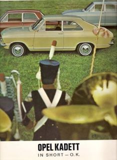 Opel Kadett B 1967 68 UK Market Sales Brochure Saloon Fastback Coupe 