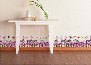 Butterfly Fence flower stickers wall Decal Removable Art Vinyl Decor 
