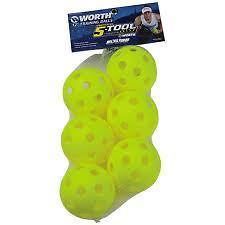 Worth WROPT126P 5 Tool 12 Plastic Optic Yellow Softballs 6 Ball Pack 