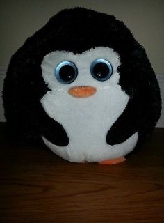 TY BEANIE BALLZ AVALANCHE ROLY POLY PENGUIN LARGE 8 INCH PLUSH