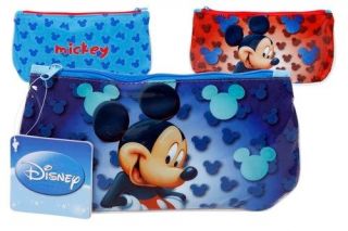 MICKEY MOUSE Little Pencil Case School Bag Disney COOL Blue or Red NEW