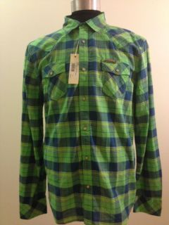   Awesome Bright Green Plaid Button Up Shirt NWT_sz. XL(Perfect Large