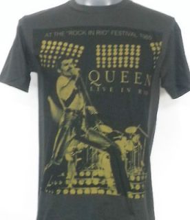 QUEEN LIVE IN RIO 1985 ROCK T SHIRT BLACK SIZE M