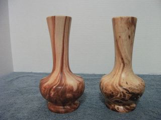 OZARK CAVERNS PINEWOOD POTTERY PAIR OF VASES VINTAGE COLLECTIBLE HOME 
