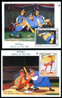gambia mnh disney characters casey at the bat x8656 time