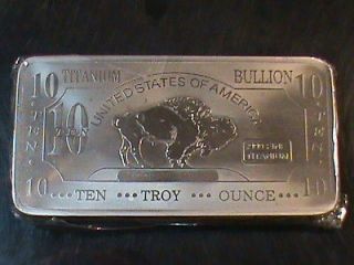 10 oz titanium 999 fine rare buffalo bullion bar huge