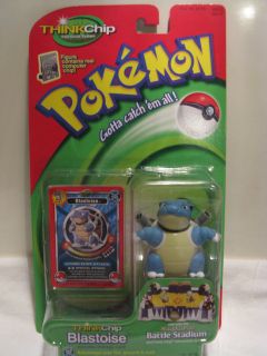 Pokemon Thinkchip Figure Blastoise & Strategy Card MINT 2000 Hasbro 