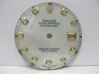 ROLEX DATEJUST DIAMOND DIAL PEARL 1600 1601 1603 NONQUICK OLDER MODEL 