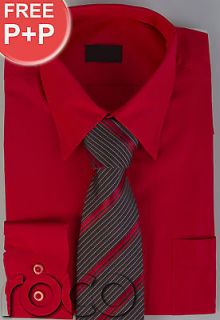 Cheap Boys Red Formal Wedding Prom Page Boy Shirt and Tie Set 2   15 