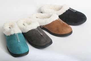 Womens Indoor Outdoor Faux Shearling Fleece Lined Slippers, Shoes 