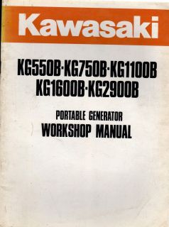 KAWASAKI KG550B,750B,1100B,1600B,2900 GENERATOR MANUAL USED