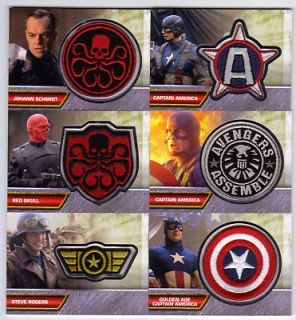 UD Captain America Movie patch complete set I1 I6