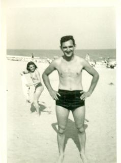 gi poses in swim trunks id d ted in 1951 exc cond