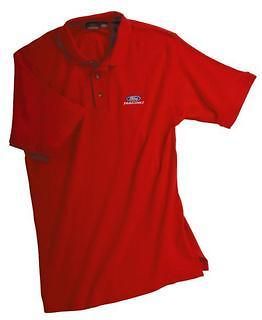 NEW FORD RACING EMBROIDERED RED HARRITON GOLF POLO SHIRT SIZE MEDIUM