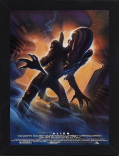   Alien Ridley Scott Movie Poster A4 Size Mounted In Black Frame Ref 1