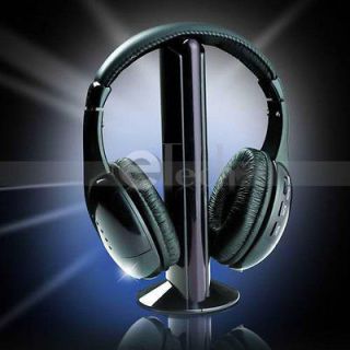  in 1 Wireless Headphone Earphone Black for /MP4 PC TV CD FM Radio