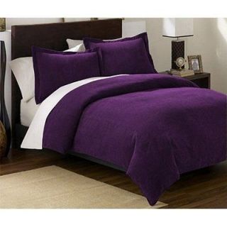   Solid Purple Micro Suede Comforter Set w/ Shams Queen Size Bedding New