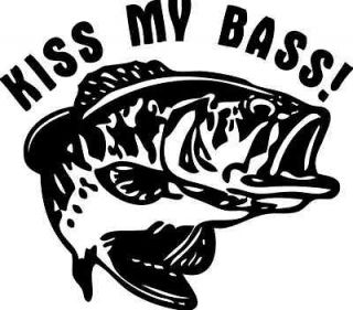   Kiss My Bass Decal For RV and Camper Quad Truck Car Window Boat
