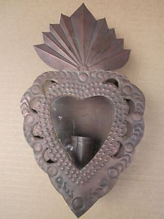 heart tin mexican wall hanging home decor folk art from