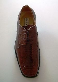   Mens Dress Shoes Rust W/ Exotic Print On Top And Sides New In Box
