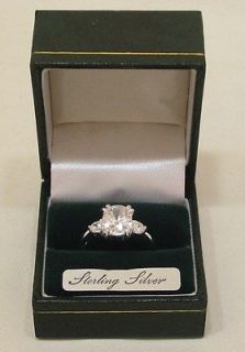 925STERLING SILVER ENGAGEMENT PROMISE RING LAB DIAMOND WOMEN LADY SZ 7 