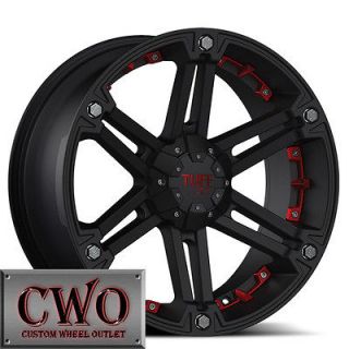 17 Black Tuff T 01 Wheels Rims 6x139.7 6 Lug Tundra Titan Chevy GMC 